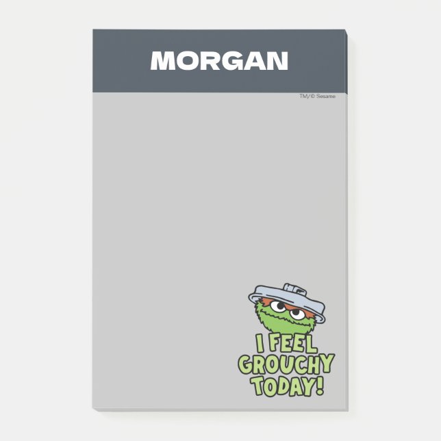 Oscar the Grouch | I Feel Grouchy | Add Name Post-it Notes (Front)