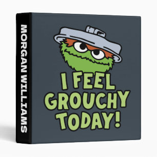 Oscar the Grouch I Feel Grouchy Add Your Name 3 Ring Binder
