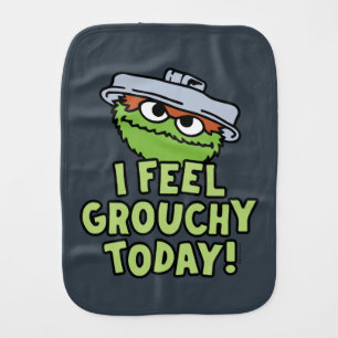 Oscar the Grouch   I Feel Grouchy Today! Baby Burp Cloth