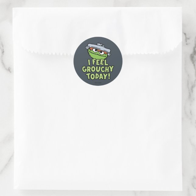 Oscar the Grouch | I Feel Grouchy Today! Classic Round Sticker (Bag)