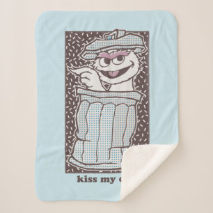 Oscar the Grouch Kiss My Can Sherpa Blanket