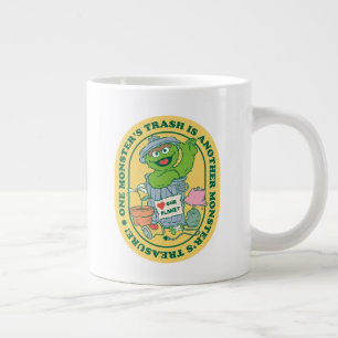 Oscar the Grouch   Monster Treasure Badge Giant Coffee Mug