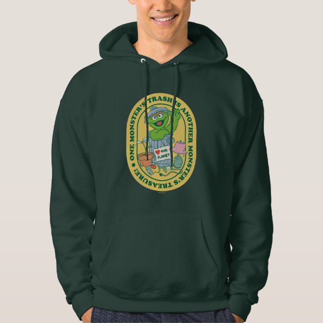 Oscar the Grouch | Monster Treasure Badge Hoodie (Front)