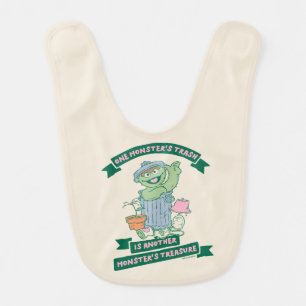 Oscar the Grouch Monster Treasure Graphic Baby Bib