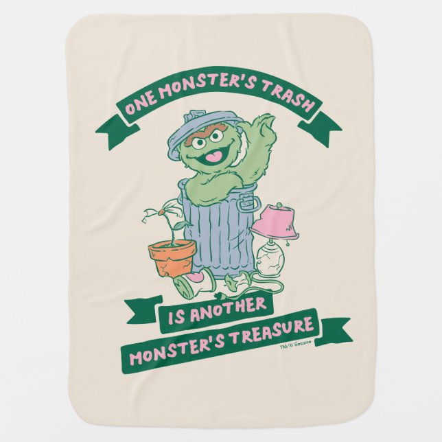 Oscar the Grouch | Monster Treasure Graphic Baby Blanket (Front)