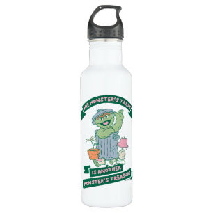 Oscar the Grouch Monster Treasure Graphic Stainless Steel Water Bottle