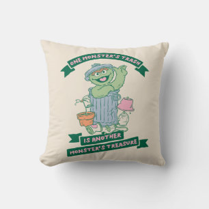 Oscar the Grouch Monster Treasure Graphic Throw Pillow