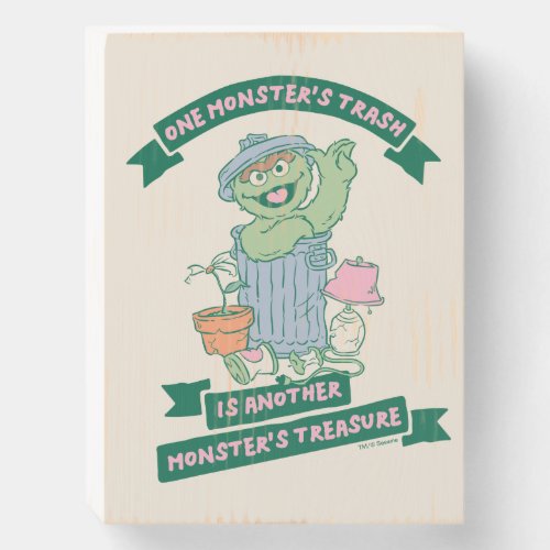 Oscar the Grouch  Monster Treasure Graphic Wooden Box Sign