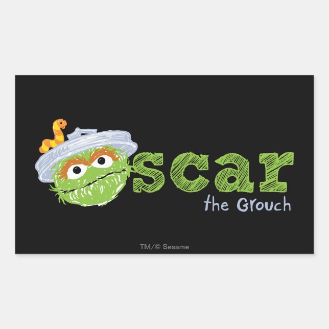 Oscar the Grouch Name Rectangular Sticker (Front)
