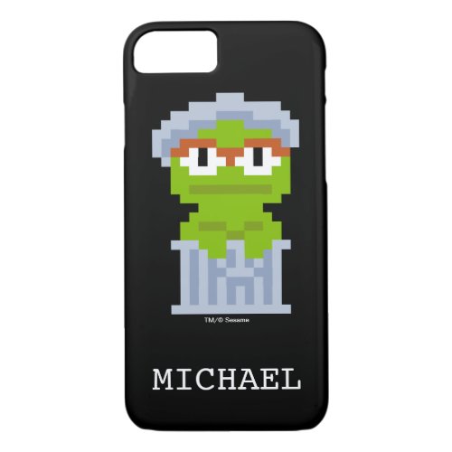 Oscar the Grouch Pixel Art  Add Your Name iPhone 87 Case