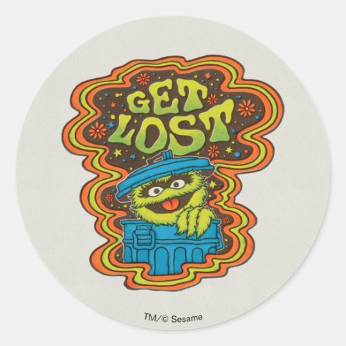 Oscar the Grouch  Psychedelic Classic Round Sticker