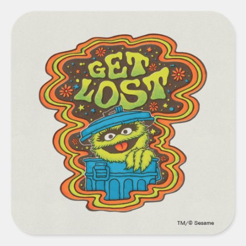 Oscar the Grouch  Psychedelic Square Sticker