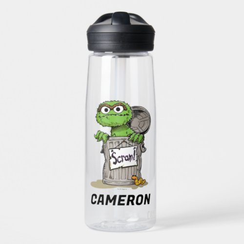 Oscar the Grouch Scram  Add Your Name Water Bottle