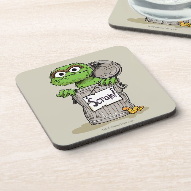 Oscar the Grouch Scram Beverage Coaster (Left Side)