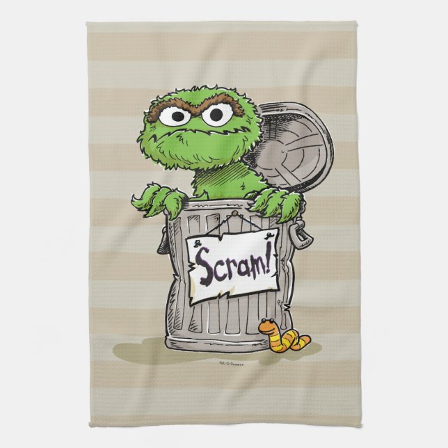 Oscar the Grouch Scram Kitchen Towel (Vertical)