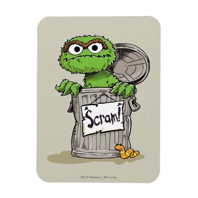 Oscar the Grouch Scram Magnet (Vertical)