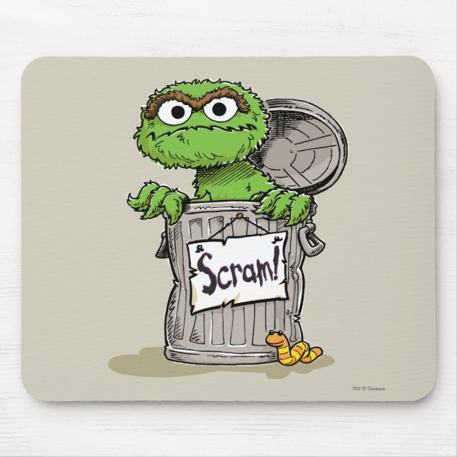 Oscar the Grouch Scram Mouse Pad (Front)