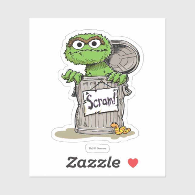 Oscar the Grouch Scram Sticker (Sheet)
