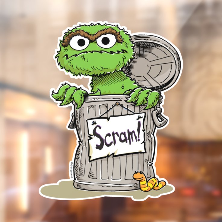 Oscar the Grouch Scram Window Cling | Zazzle