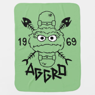 Oscar the Grouch Skate Logo - Aggro 1969 Baby Blanket