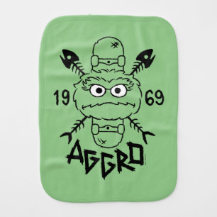 Oscar the Grouch Skate Logo - Aggro 1969 Baby Burp Cloth
