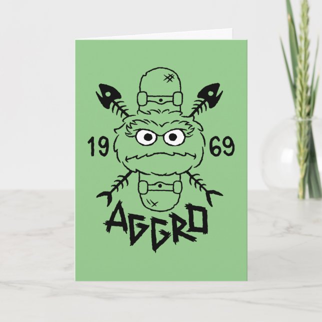 Oscar the Grouch Skate Logo - Aggro 1969 Card (Front)