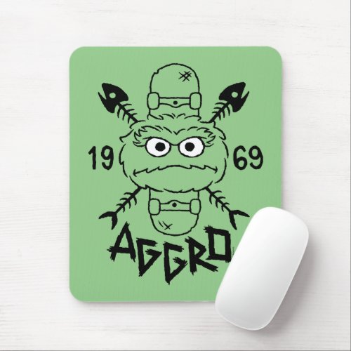 Oscar the Grouch Skate Logo _ Aggro 1969 Mouse Pad