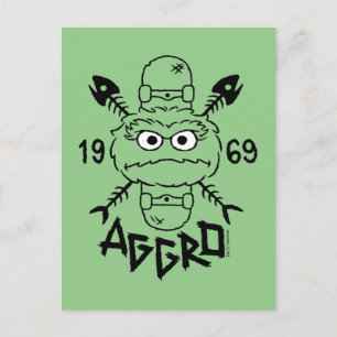 Oscar the Grouch Skate Logo - Aggro 1969 Postcard