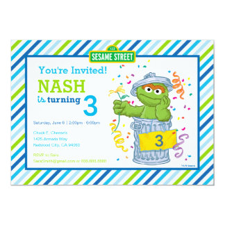 Oscar the Grouch Striped Birthday Card