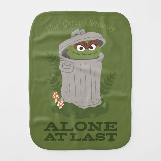 Oscar The Grouch | The Great Outdoors Baby Burp Cloth (Front)