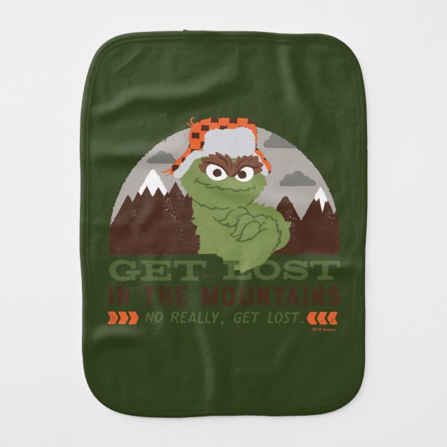 Oscar The Grouch | The Great Outdoors Baby Burp Cloth (Front)