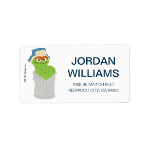 Oscar the Grouch Trash Can Lean Add Your Info Label