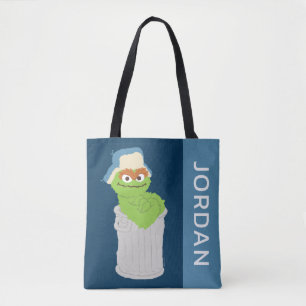 Oscar the Grouch Trash Can Lean Add Your Name Tote Bag