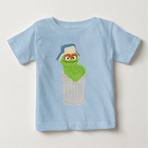 Oscar the Grouch Trash Can Lean Baby T_Shirt