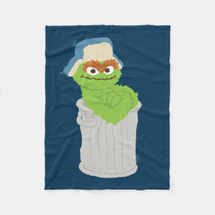 Oscar the Grouch Trash Can Lean Fleece Blanket
