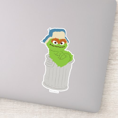 Oscar the Grouch Trash Can Lean Sticker