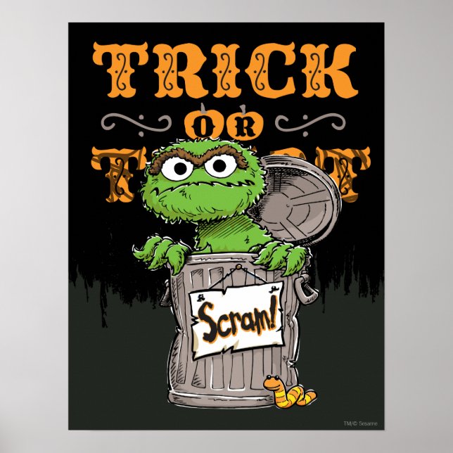 Oscar the Grouch - Trick or Treat, Scram! Poster (Front)