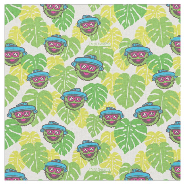 Oscar the Grouch | Tropical Pattern Fabric (Close Up)