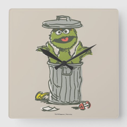 Oscar the Grouch Vintage 1 Square Wall Clock