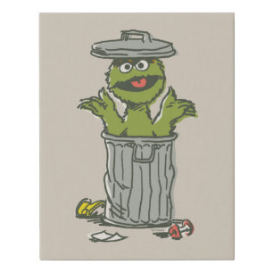 Oscar the Grouch Vintage Faux Canvas Print