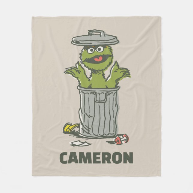 Oscar the Grouch Vintage Fleece Blanket (Front)