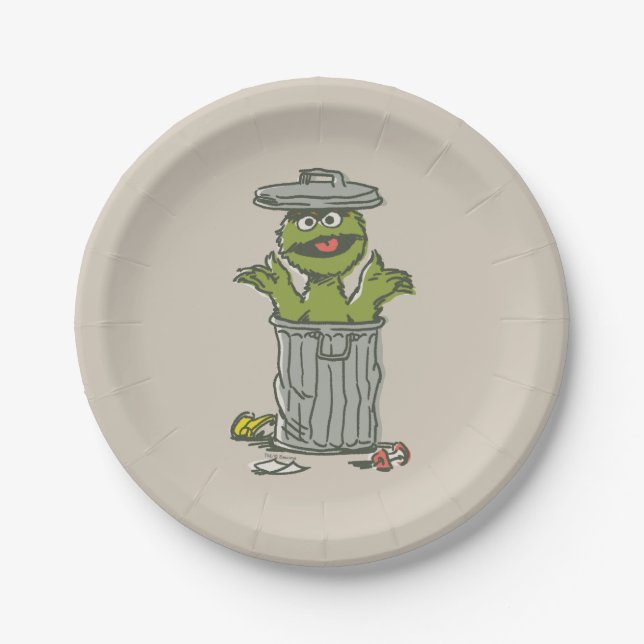 Oscar the Grouch Vintage Paper Plates (Front)