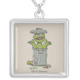 Oscar the Grouch Vintage Silver Plated Necklace