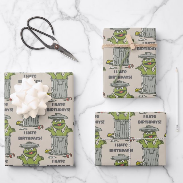 Oscar the Grouch Vintage Wrapping Paper Sheets (Front)