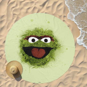 Oscar the Grouch Watercolor Trend Beach Towel