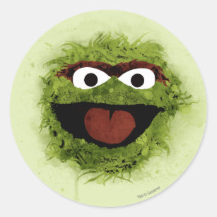 Oscar the Grouch   Watercolor Trend Classic Round Sticker