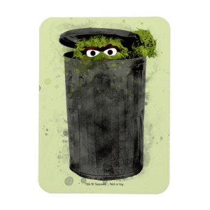 Oscar the Grouch Watercolor Trend Magnet