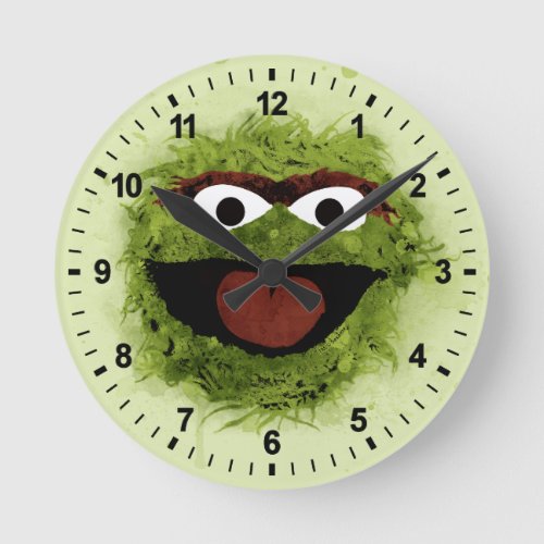 Oscar the Grouch  Watercolor Trend Round Clock