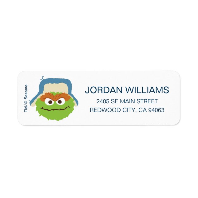 Oscar the Grouch Woodland Face | Add Your Info Label (Front)