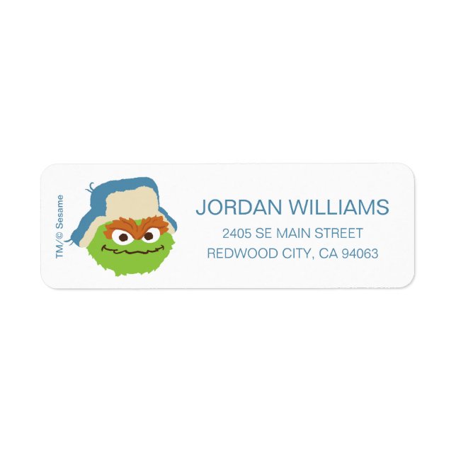 Oscar the Grouch Woodland Face | Add Your Info Label (Front)